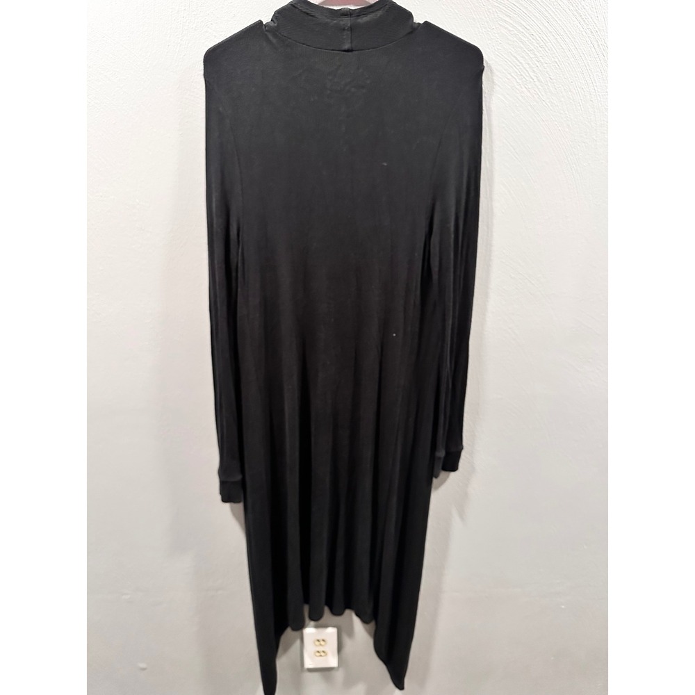 INC International Concepts Womens Black Ribbed Open Front Duster Cardigan Large - Picture 4 of 4